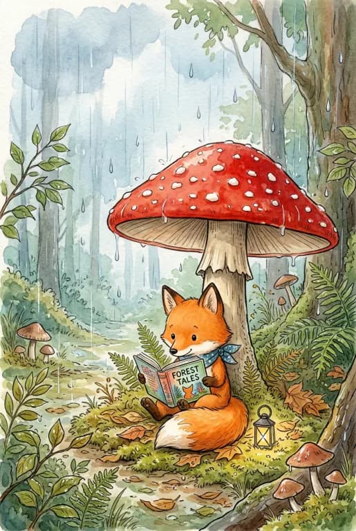 Nano Banana 2's image for “A watercolour fox for a children's book”