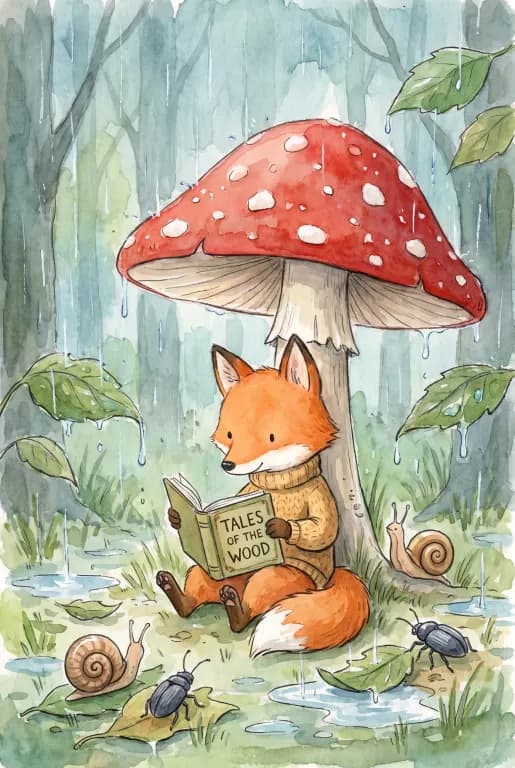 Nano Banana Pro's image for “A watercolour fox for a children's book”