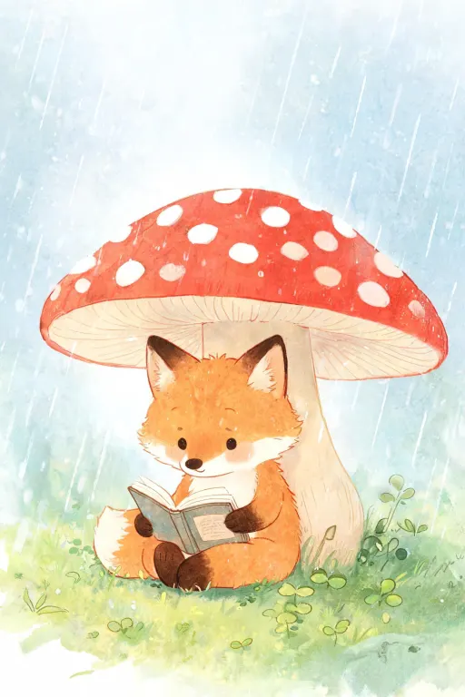 Seedream 5.0 Lite's image for “A watercolour fox for a children's book”