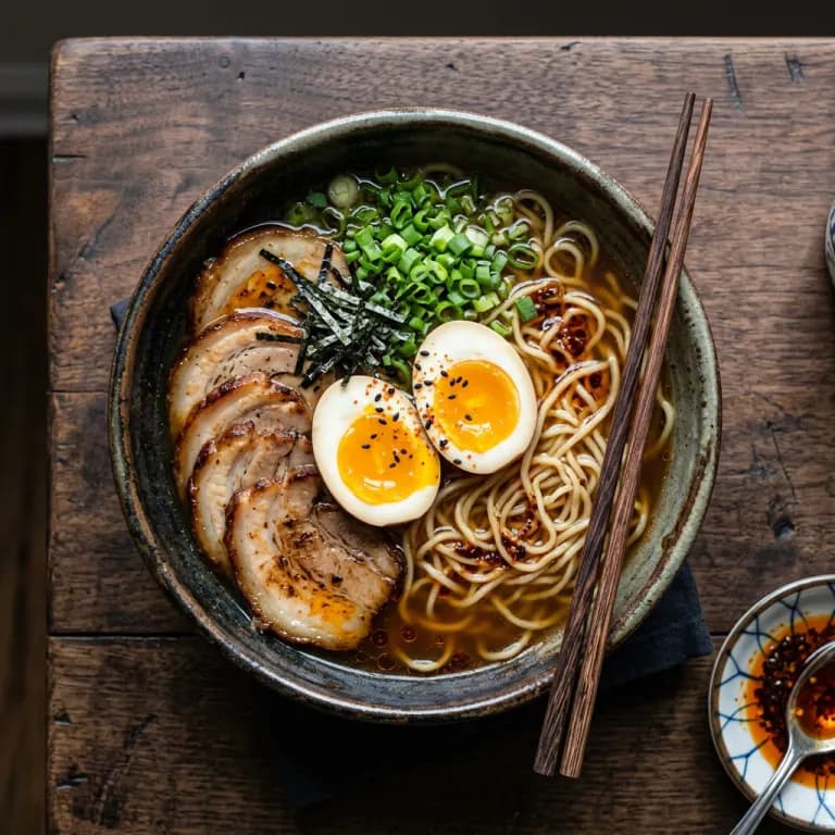 Nano Banana 2's image for “A bowl of ramen from above”