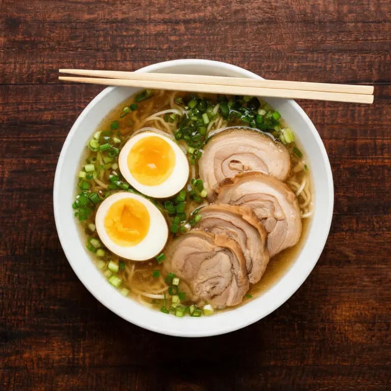 Seedream 5.0 Lite's image for “A bowl of ramen from above”