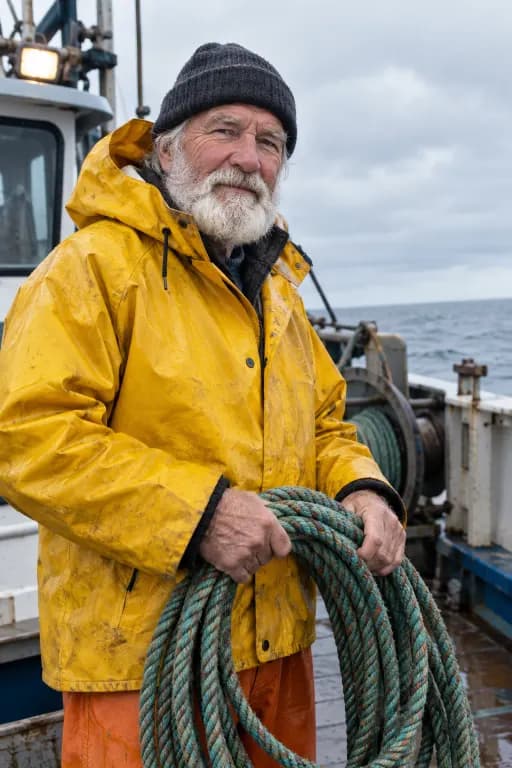 GPT Image 2.5 Flare's image for “A fisherman holding a rope in both hands”