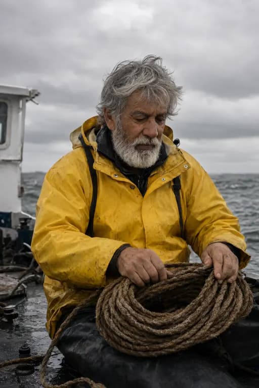 Qwen-Image 2.1's image for “A fisherman holding a rope in both hands”