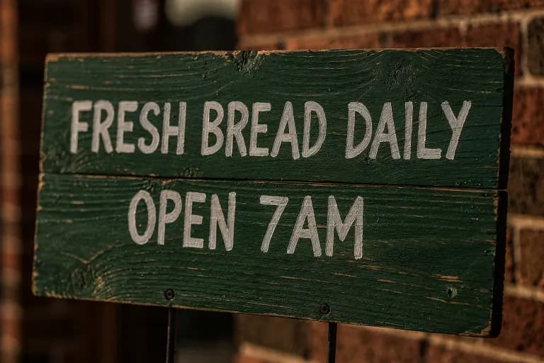 FLUX.2 Pro's image for “A bakery sign with two lines”