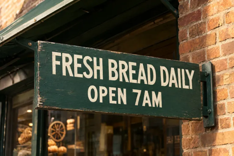 Qwen-Image 2.1's image for “A bakery sign with two lines”