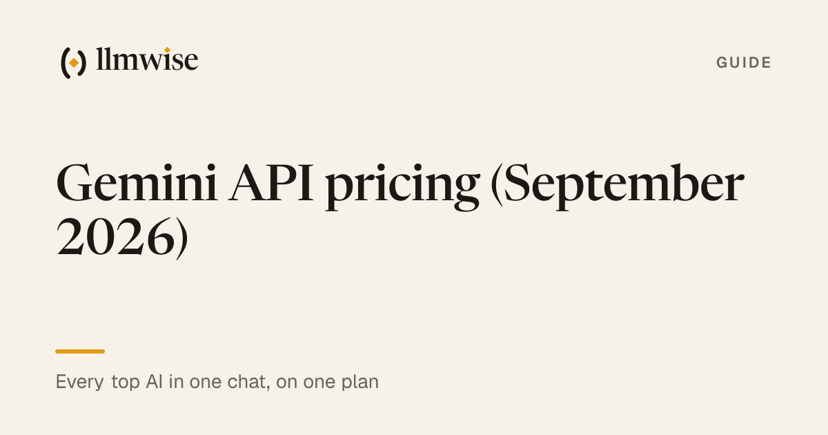 Gemini API pricing (September 2026) – llmwise